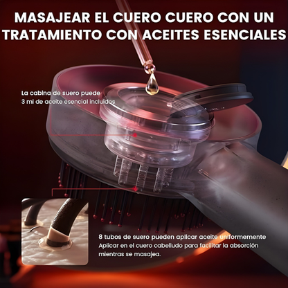 Sistema capilar con luz roja y micro-masaje estimulante