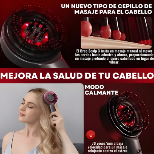 Sistema capilar con luz roja y micro-masaje estimulante