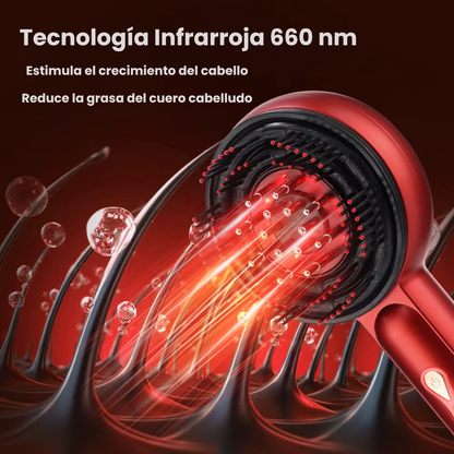 Sistema capilar con luz roja y micro-masaje estimulante